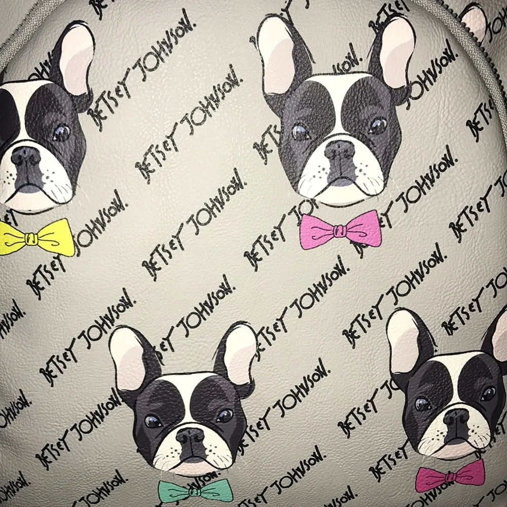 NWT Betsey Johnson Gray Boston Terrier backpack